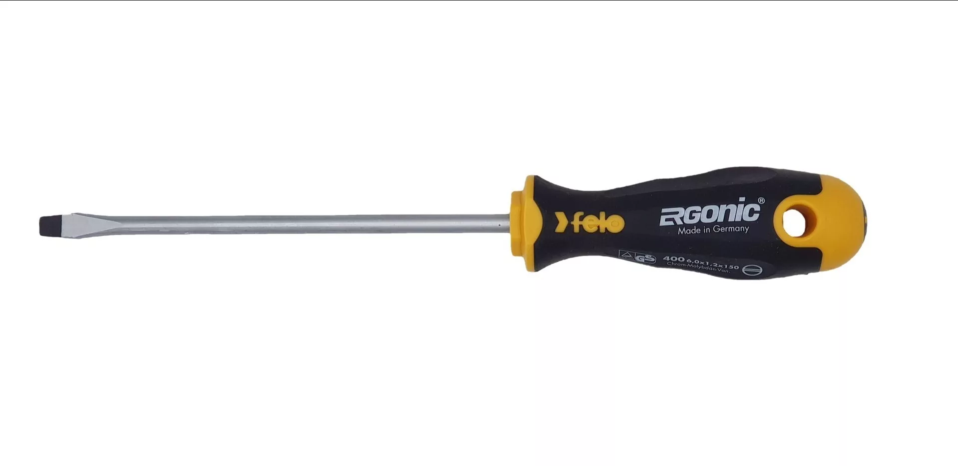 Отвертка Ergonic плоская шлицевая 6,0X1,2X150 40006510 Felo