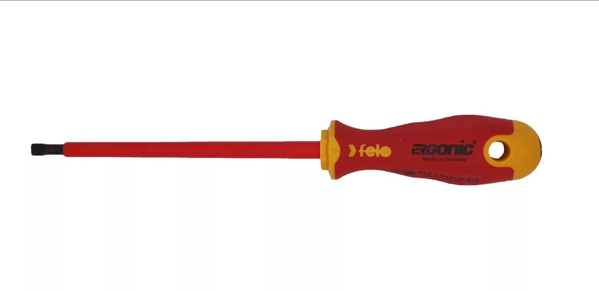 Отвертка диэлектрическая Ergonic плоская шлицевая 6,5X1,2X150 41306590 Felo