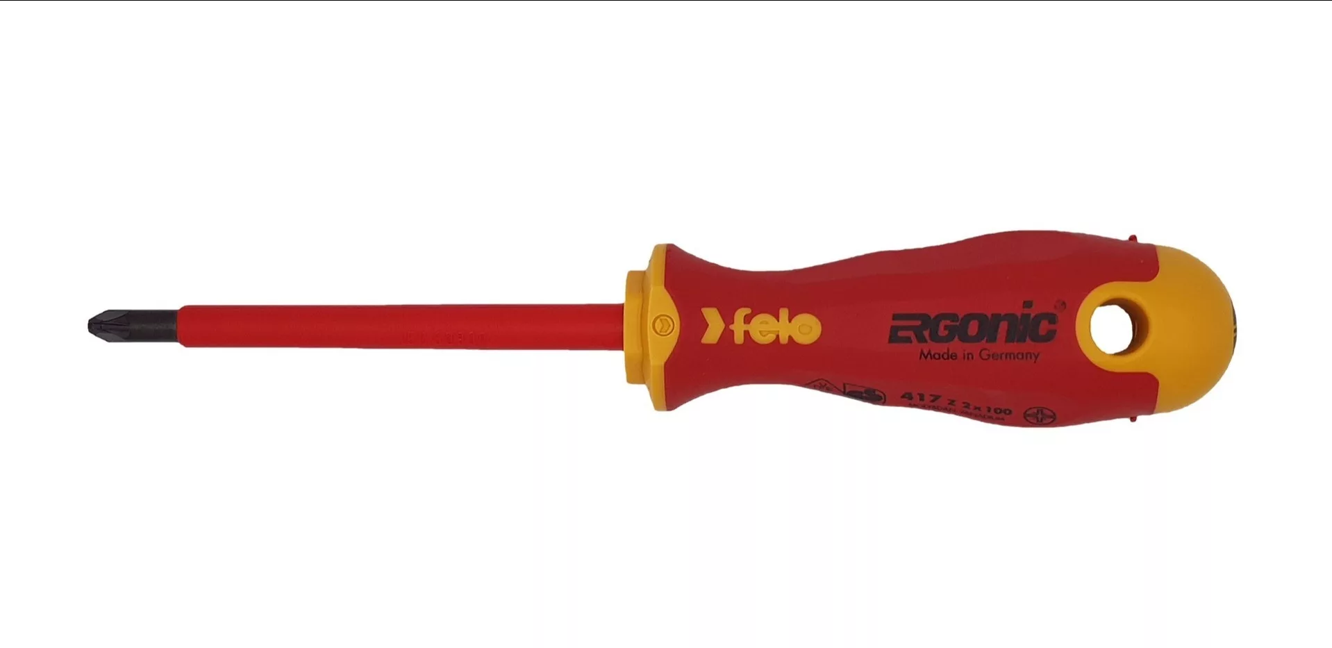 Отвертка диэлектрическая Ergonic крестовая +/- E-SLIM Z 2X100 41729390 Felo