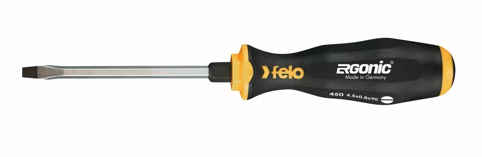 Отвертка плоская шлицевая ударная Ergonic 4,5X0,8X90 45004540 Felo