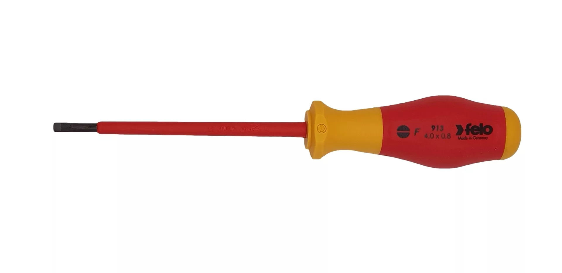 Отвертка диэлектрическая шлицевая SL4,0x0,8x100 91304090 Felo