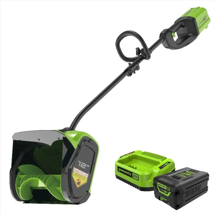 Снегоуборщик аккумуляторный Greenworks GD60SSK4, 60V, 30 см, бесщеточный, c 1хАКБ 4Ач и ЗУ (2602607UB)