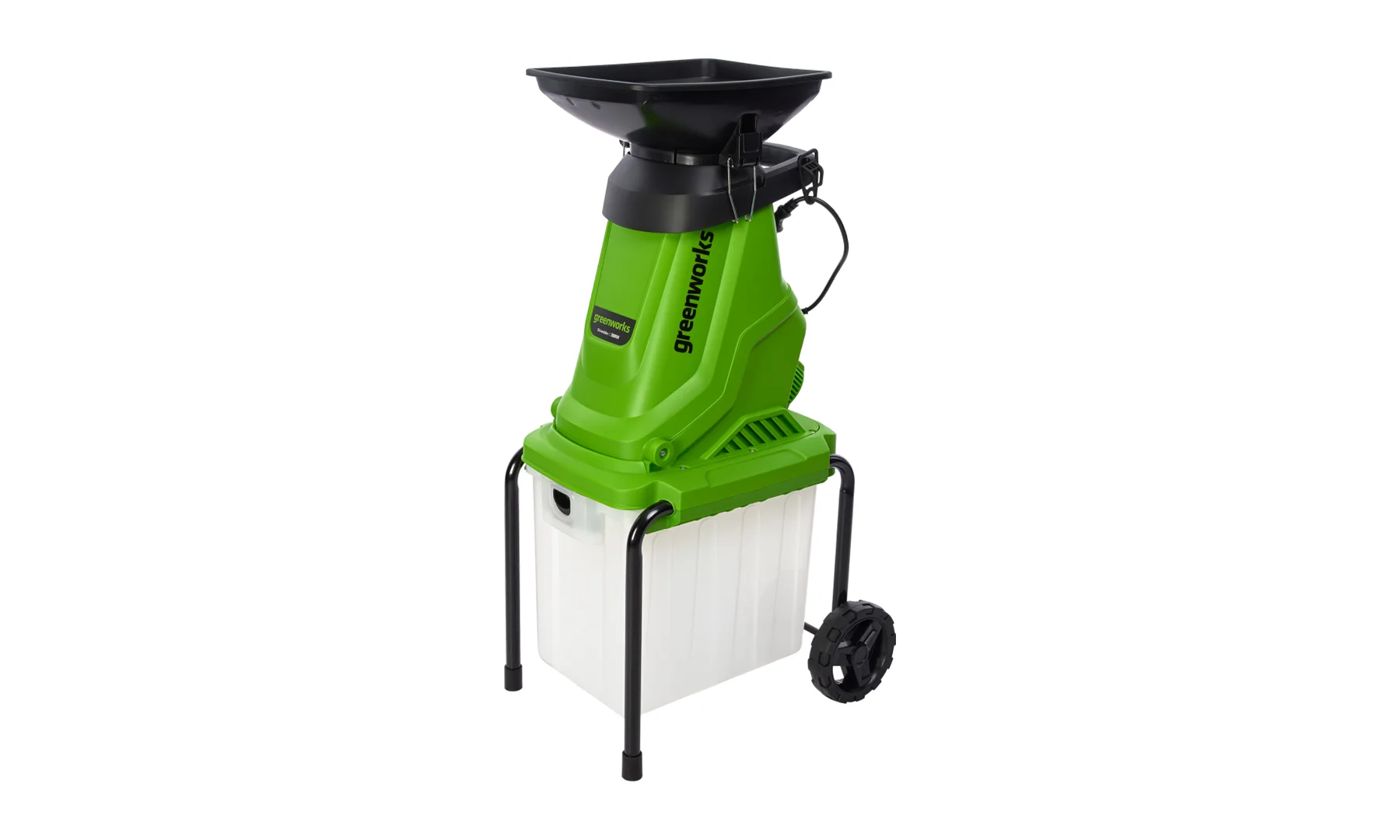 Измельчитель садовый электрический Greenworks Арт. 2208007, 220 В, 2800 Вт с контейнером