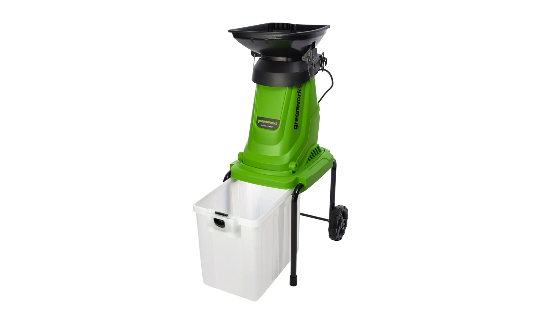 Измельчитель садовый электрический Greenworks Арт. 2208007, 220 В, 2800 Вт с контейнером
