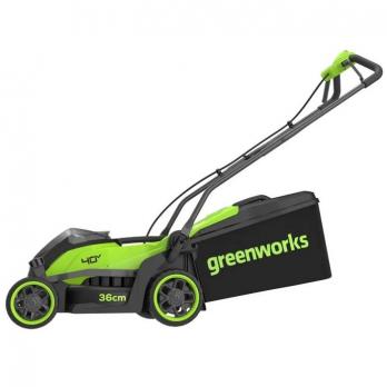 Газонокосилка аккумуляторная GreenWorks GD40LM 361,40V,36 см, бесщеточная c 1xАКБ 4Ач и ЗУ 2520807UB