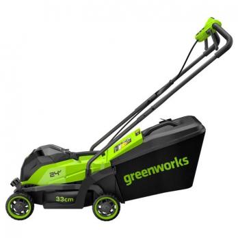 Газонокосилка аккумуляторная Greenworks GD24LM331, 24V, 33 см, бесщеточная, c 1хАКБ 4Ач (2520607UB)